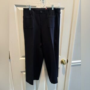 Loft Outlet, Black, Wide leg, Cropped Trouser Pull on Pants, Medium